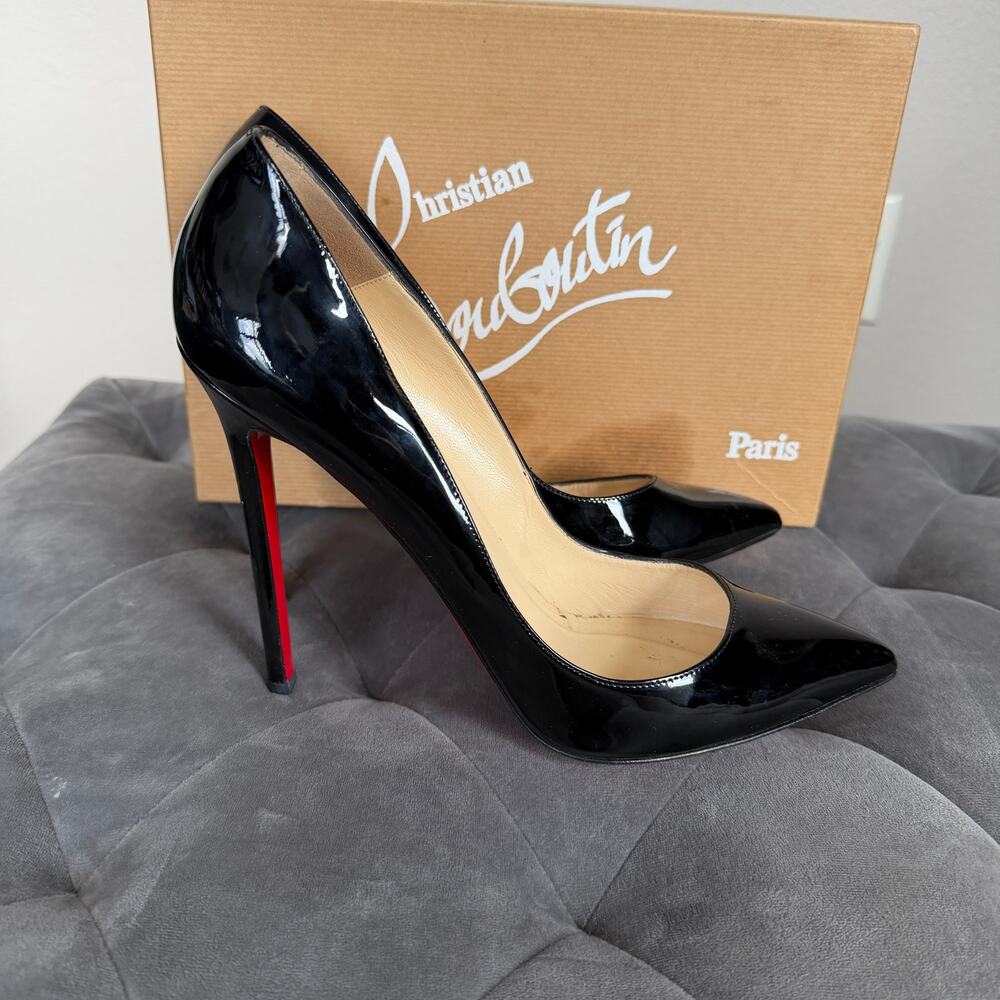 Christian Louboutin Pigalle 120 Black Patent Pumps Size 40.5 - Picture 8 of 16